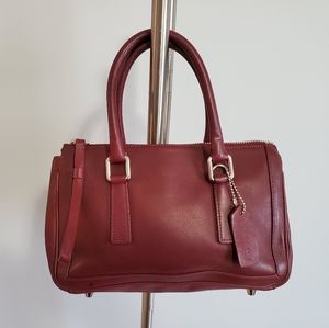 Wine Colored Small Leather Coach Satchel